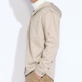 SWANSEA | relaxed fit hooded overshirt | heather taupe