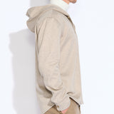 SWANSEA | relaxed fit hooded overshirt | heather taupe