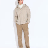 SWANSEA | relaxed fit hooded overshirt | heather taupe