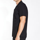 SARDINIA | piqué knit resort shirt | black