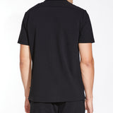 SARDINIA | piqué knit resort shirt | black