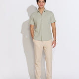 RANCHO | regular fit knit shirt | sage