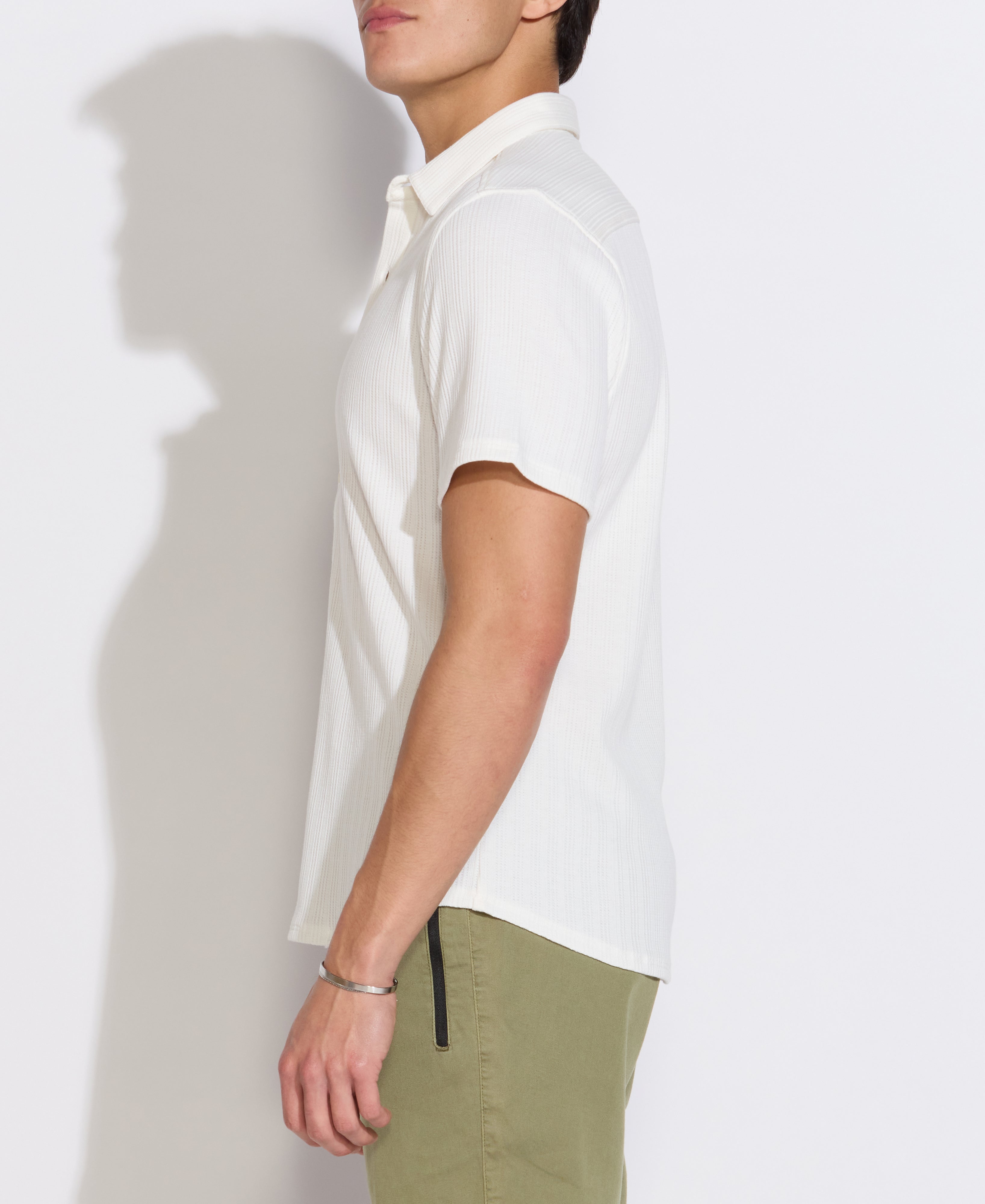 RANCHO | regular fit knit shirt | white