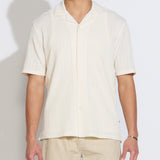 BRAGA | relaxed fit textured knit resort shirt | cream