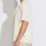 BRAGA | relaxed fit textured knit resort shirt | cream