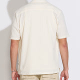 BRAGA | relaxed fit textured knit resort shirt | cream
