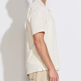 BRAGA | relaxed fit textured knit resort shirt | cream