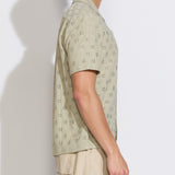 WAKE | relaxed fit eyelet knit resort shirt | light olive