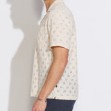WAKE | relaxed fit eyelet knit resort shirt | natural