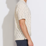 WAKE | relaxed fit eyelet knit resort shirt | natural