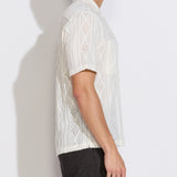 ZACATECAS | relaxed fit jacquard knit resort shirt | cream