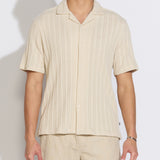JAVIER | relaxed fit knit resort shirt | beige