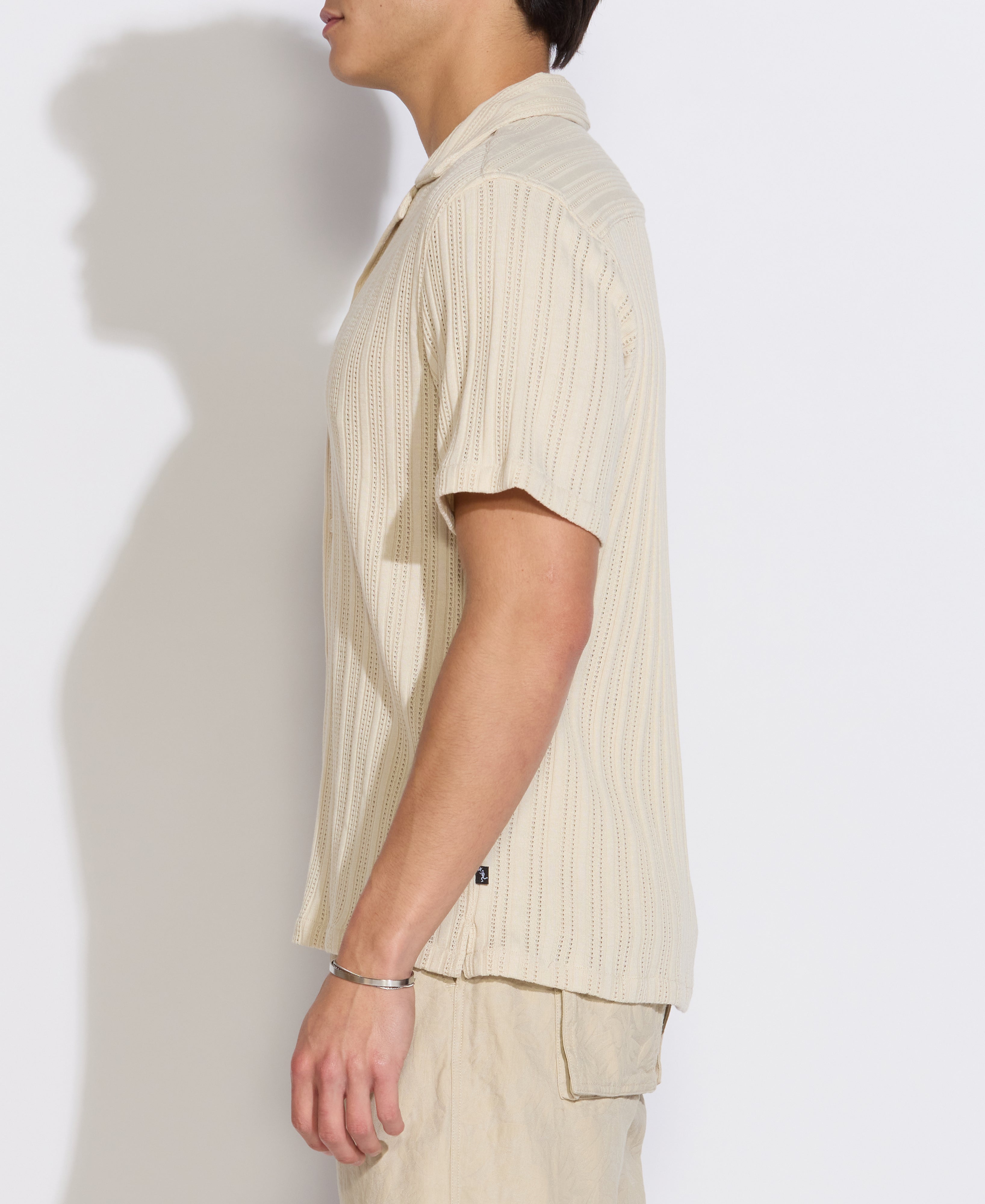 JAVIER | relaxed fit knit resort shirt | beige
