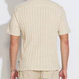 JAVIER | relaxed fit knit resort shirt | beige