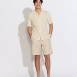 JAVIER | relaxed fit knit resort shirt | beige