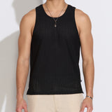 ORNOS | textured knit tank | black