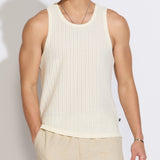 ORNOS | textured knit tank | cream