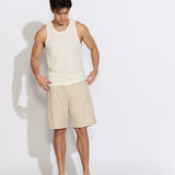 ORNOS | textured knit tank | cream
