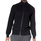 Nikhil Zip Funnel Neck Sweater (Black)