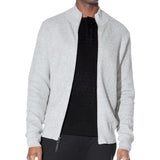 Nikhil Zip Funnel Neck Sweater (Heather Gray)