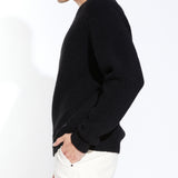 CURTIS | oversized fit plush raglan sweater | black