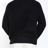 CURTIS | oversized fit plush raglan sweater | black
