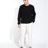 CURTIS | oversized fit plush raglan sweater | black