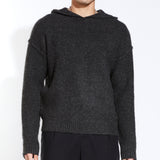 AVERY | oversized fit plush sweater hoodie | dark charcoal