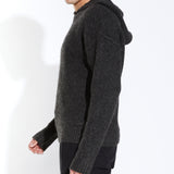 AVERY | oversized fit plush sweater hoodie | dark charcoal