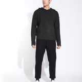 AVERY | oversized fit plush sweater hoodie | dark charcoal