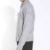 CALLAHAN | oversized fit brushed funnel neck sweater cardigan | heather gray