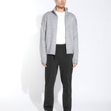 CALLAHAN | oversized fit brushed funnel neck sweater cardigan | heather gray