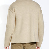 BEATON | boxy fit sweater shirt jacket | heather oatmeal