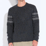 LOGAN | relaxed fit bouclé crewneck sweater | heather black