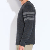 LOGAN | relaxed fit bouclé crewneck sweater | heather black