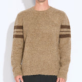 LOGAN | relaxed fit bouclé crewneck sweater | heather brown