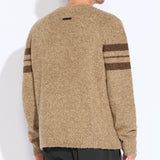 LOGAN | relaxed fit bouclé crewneck sweater | heather brown