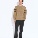 LOGAN | relaxed fit bouclé crewneck sweater | heather brown