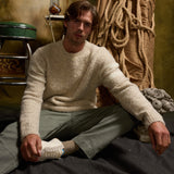 LOGAN | relaxed fit bouclé crewneck sweater | heather oatmeal