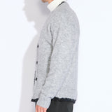 CAMBRIDGE | relaxed fit bouclé layered cardigan | heather gray