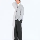 CAMBRIDGE | relaxed fit bouclé layered cardigan | heather gray