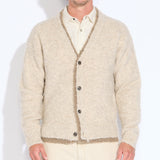 CAMBRIDGE | relaxed fit bouclé layered cardigan | heather oatmeal