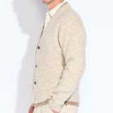 CAMBRIDGE | relaxed fit bouclé layered cardigan | heather oatmeal