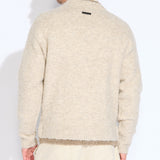 CAMBRIDGE | relaxed fit bouclé layered cardigan | heather oatmeal