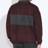 COALVILLE | oversized fit plush rugby sweater | heather dark burgundy