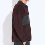 COALVILLE | oversized fit plush rugby sweater | heather dark burgundy