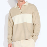 COALVILLE | oversized fit plush rugby sweater | heather stone