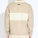 COALVILLE | oversized fit plush rugby sweater | heather stone