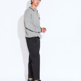 CHESHIRE | oversized fit long sleeve sweater polo | heather gray