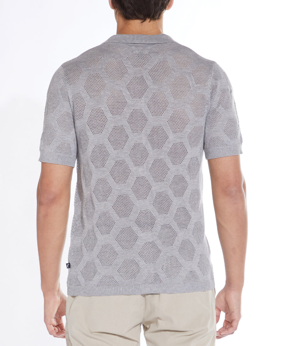 Diego Sweater Knit Resort Shirt (Heather Gray)